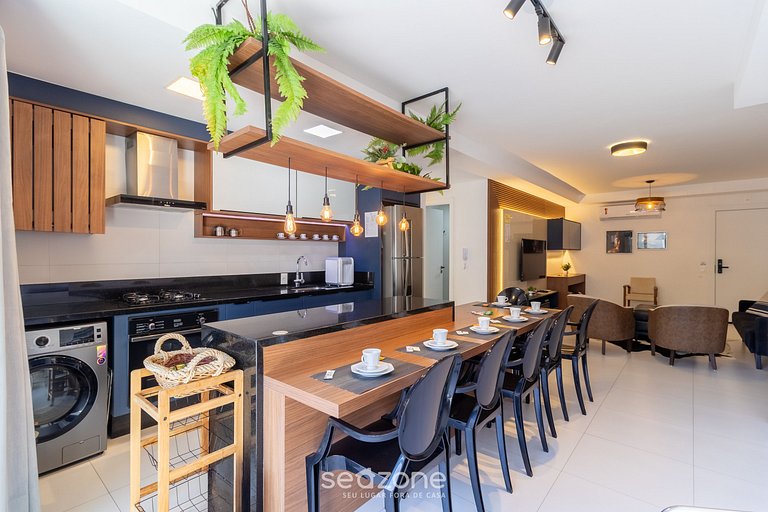 Apto moderno a 240m do mar em Jurerê JRR309