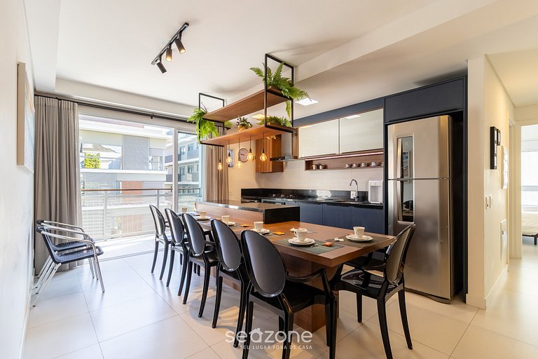 Apto moderno a 240m do mar em Jurerê JRR309