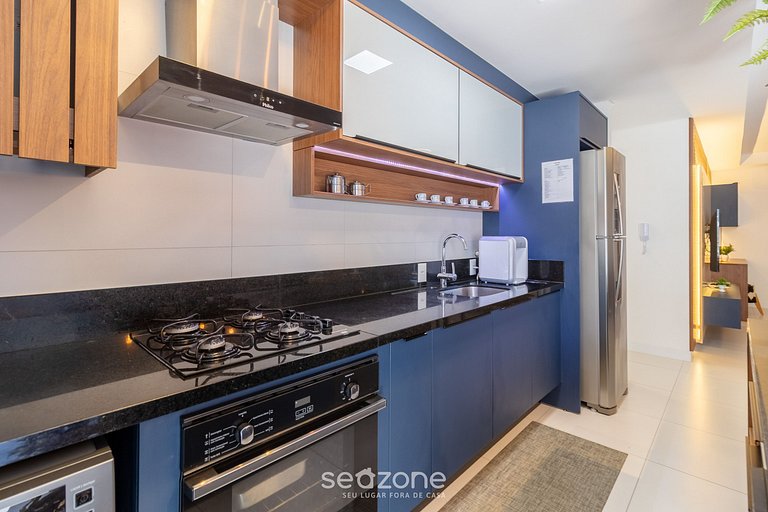 Apto moderno a 240m del mar en Jurerê JRR309