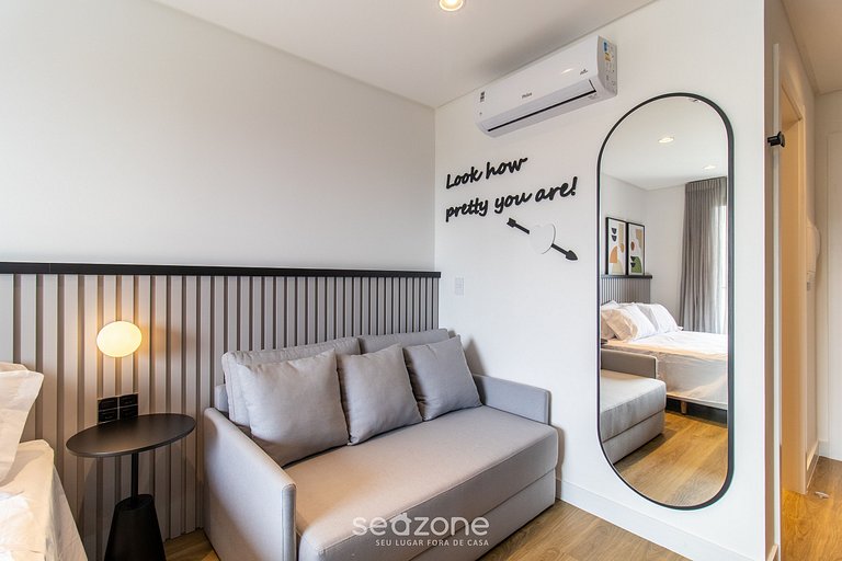 Estúdio Vista Lateral Mar 50m da Praia PSO0708