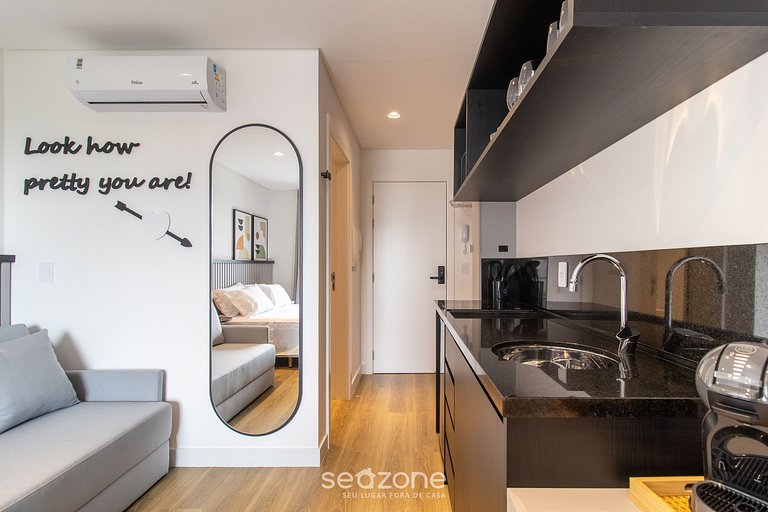 Estúdio Vista Lateral Mar 50m da Praia PSO0708