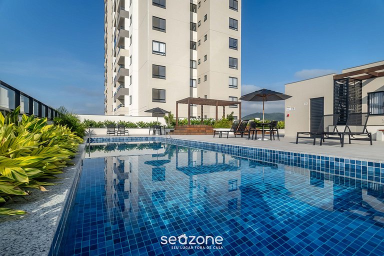 Apto c/ churrasq e vista a 400m da Praia SKL1604