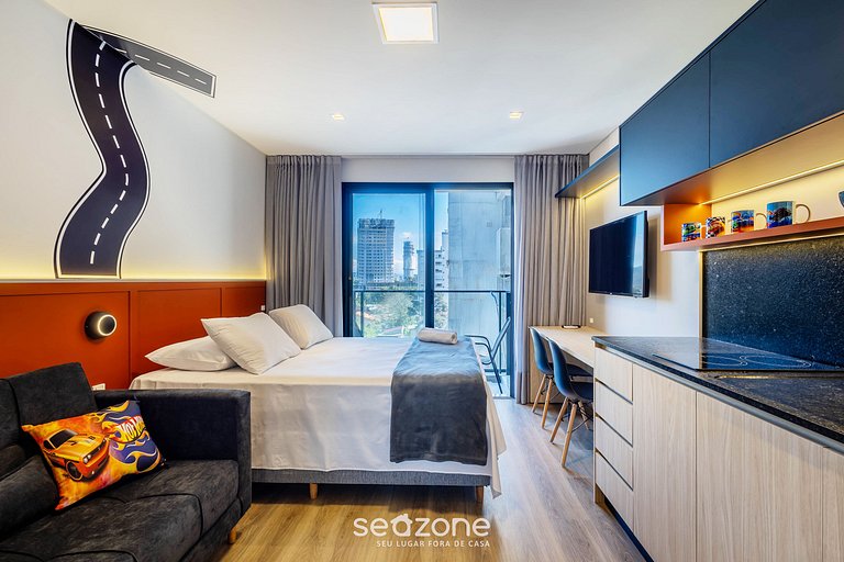 Estúdio c/tema Hot Wheels próx. Parque BC PSOB0707