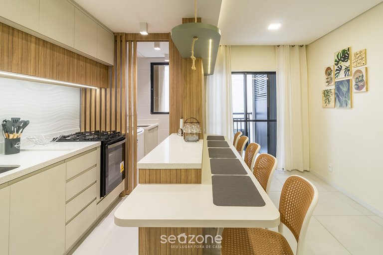 Apto completo c/ piscina 500m de la playa MCB0205