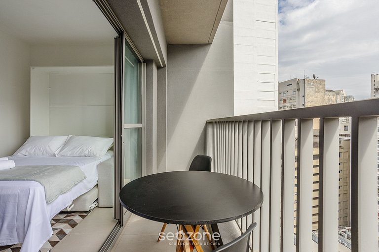 Studio con balcón y vista en Consolação - VNO1417