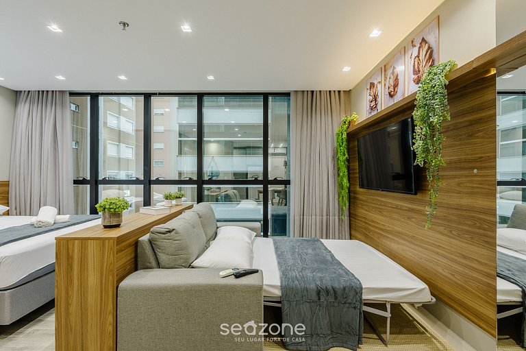 Studio completo a pasos del mar, Itapema IFT1203