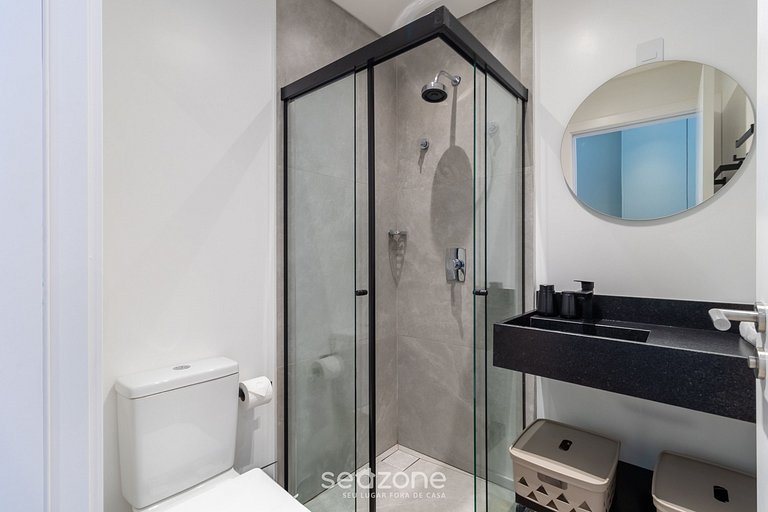 Studio em cond. c/ piscina a 50m do Mar - PSO0411