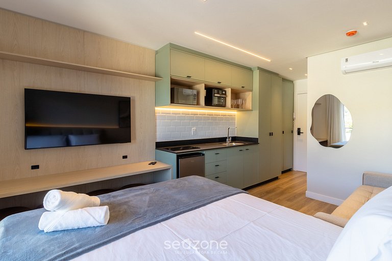 Studio em cond. c/ piscina a 50m do Mar - PSO0411