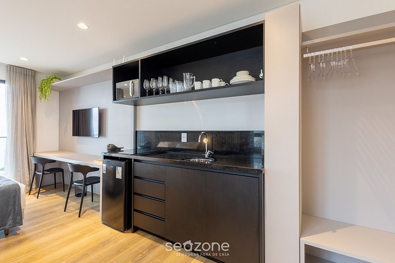 Studio c/ varanda e vista incrível p/ mar PSO0904