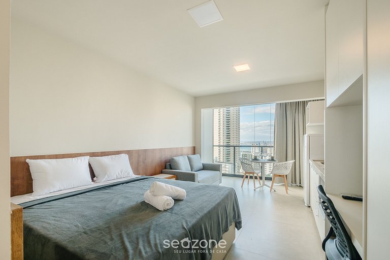 Studio moderno c/ vista incrível p/ o mar LIV1705