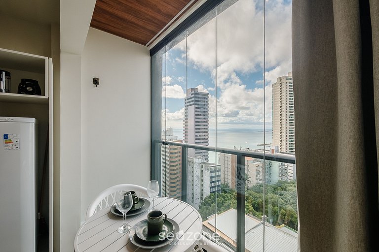 Studio vista mar em cond. c/ picina - LIV1704