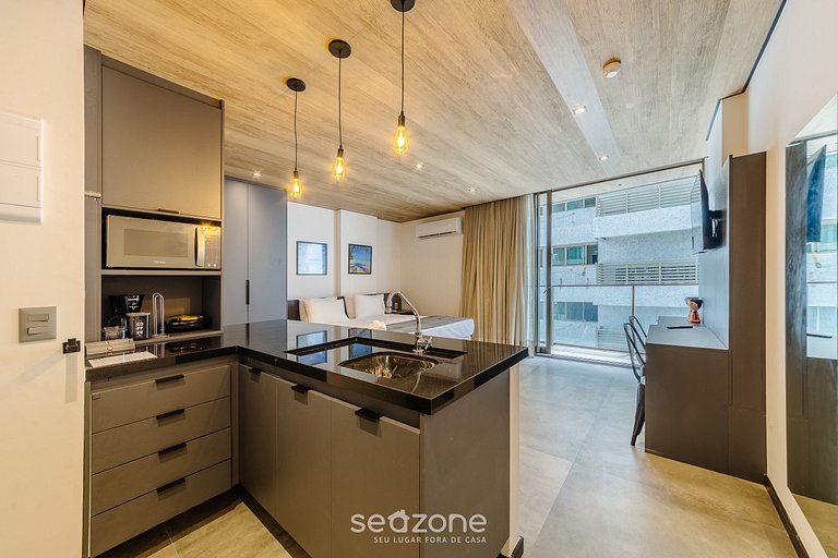 Estúdio acolhedor com Vista Lateral p/ Mar NWT0904