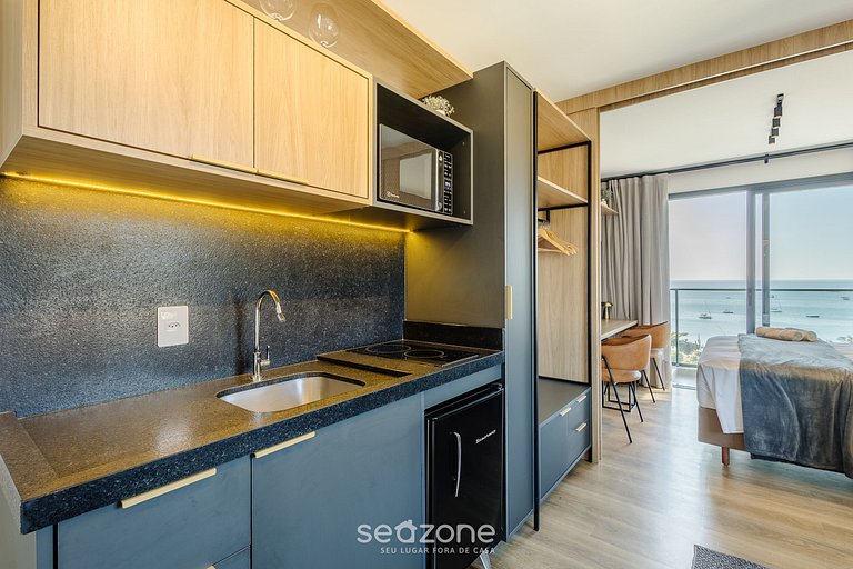 Studio frente mar c/ varanda, Penha - PSO0801