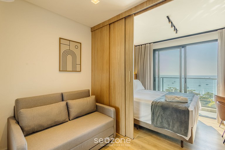 Studio à beira-mar em condomínio com PSO0802