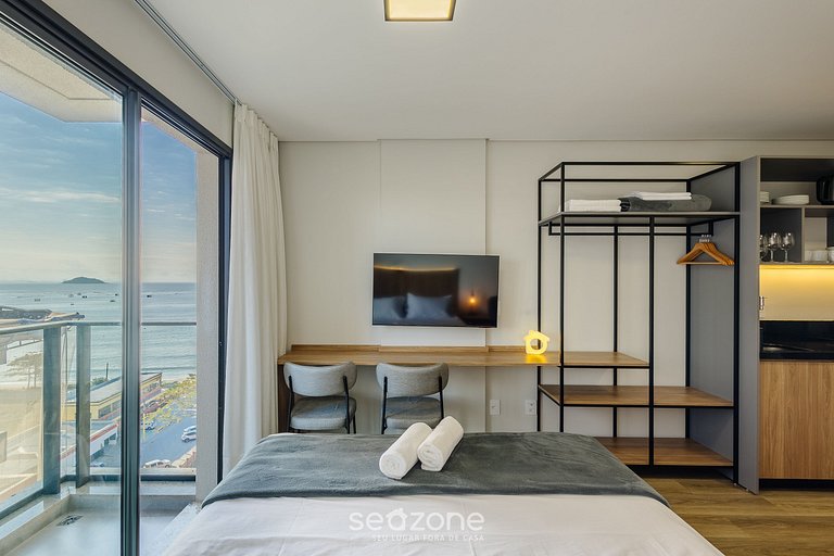 Estúdio Vista Lateral Mar 50m da Praia PSO1005