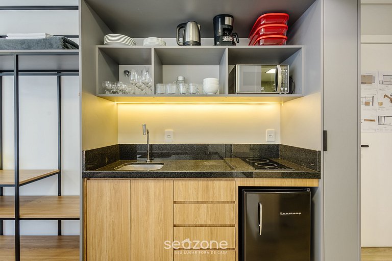 Estúdio Vista Lateral Mar 50m da Praia PSO1005