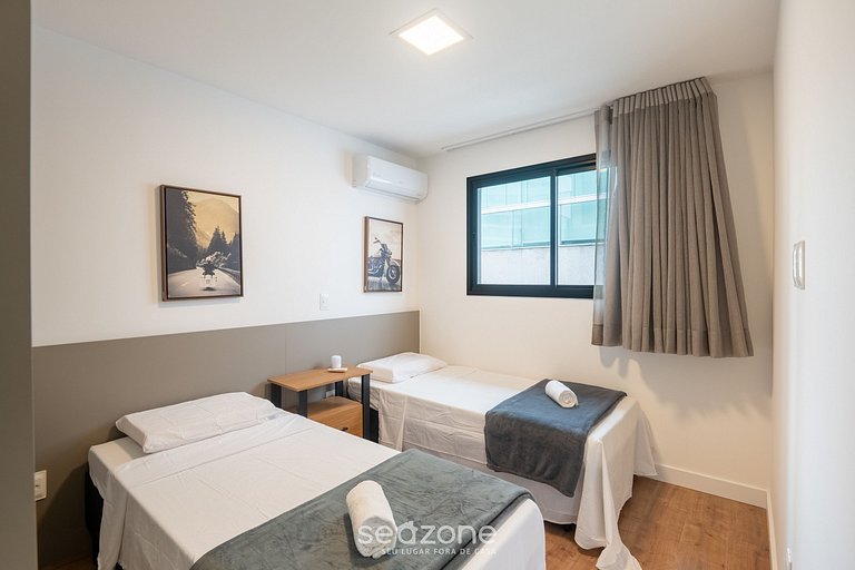 Apto 2 Quartos Equipado a 300m do Mar EEP1101