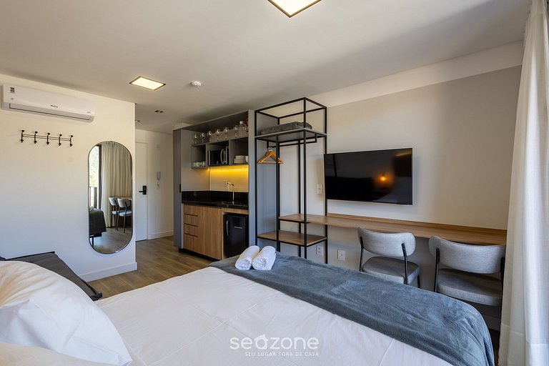 Estudio c/ vista al mar y balcón, Penha - PSOB1101