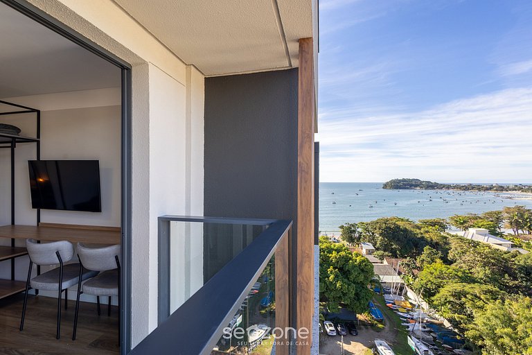 Estudio c/ vista al mar y balcón, Penha - PSOB1101