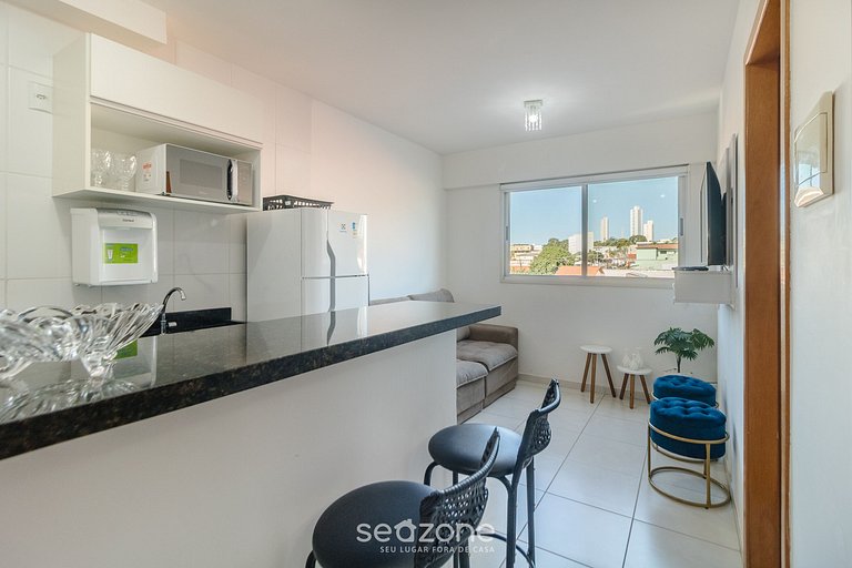 Apto 1Q c/ Ar e Self Check-in, Goiânia - ATE0302