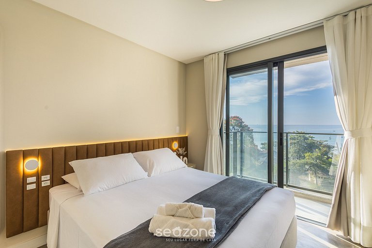 Apto c/ varanda e vista frente mar, Penha PSO0604