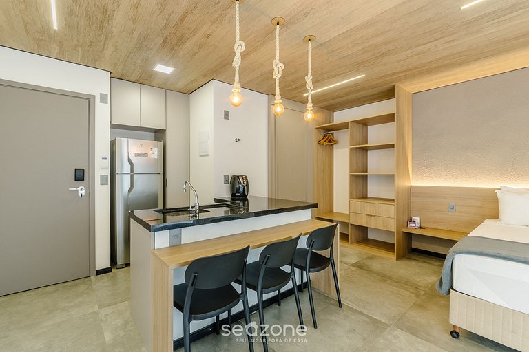 Studio c/ vista lateral p/ o mar em Maceió NWT0802