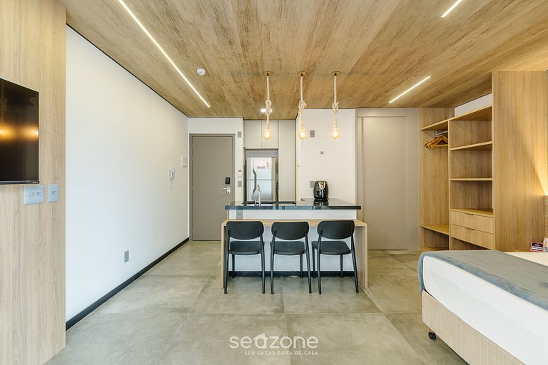 Studio c/ vista lateral p/ o mar em Maceió NWT0802