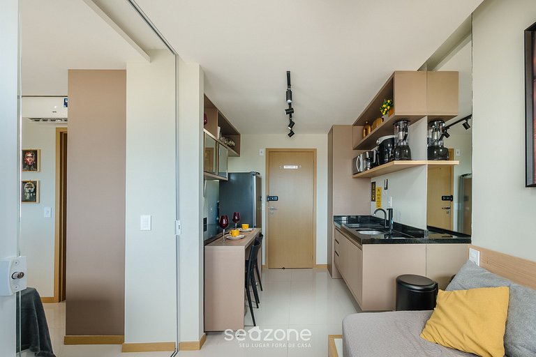 Studio em Cond. c/ piscina a 290m do Mar - HOA0704