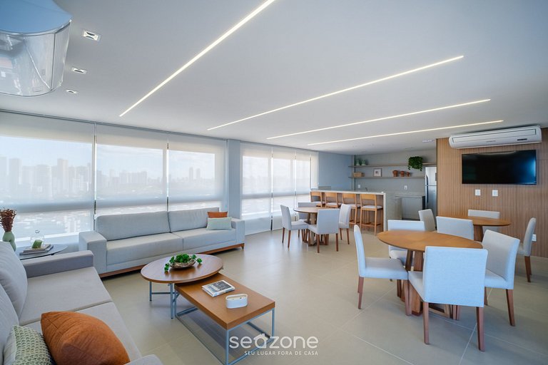 Conforto Vista Mar em Cond. c/ Piscina EDF1707