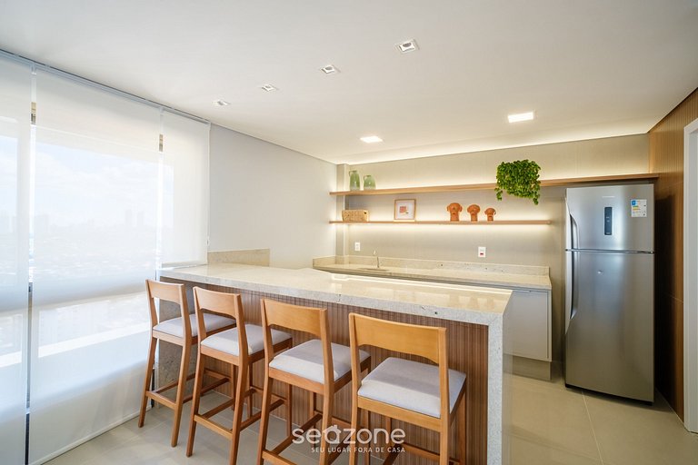 Conforto Vista Mar em Cond. c/ Piscina EDF1707