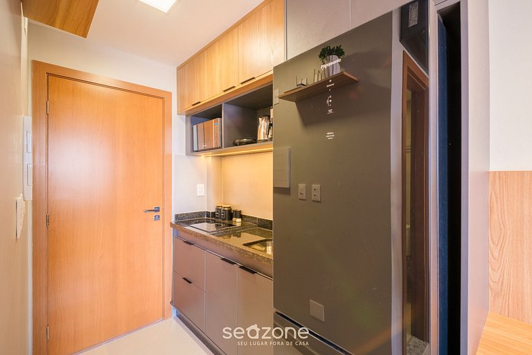 Estadia c/ varanda e vista mar em Itapuã RGF1406