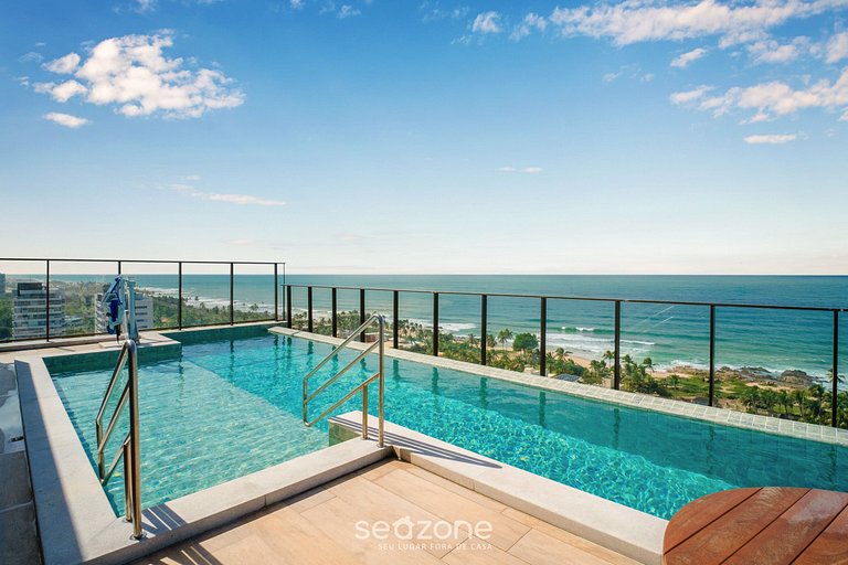 Aloje con balcón y vista al mar en Itapuã RGF1406