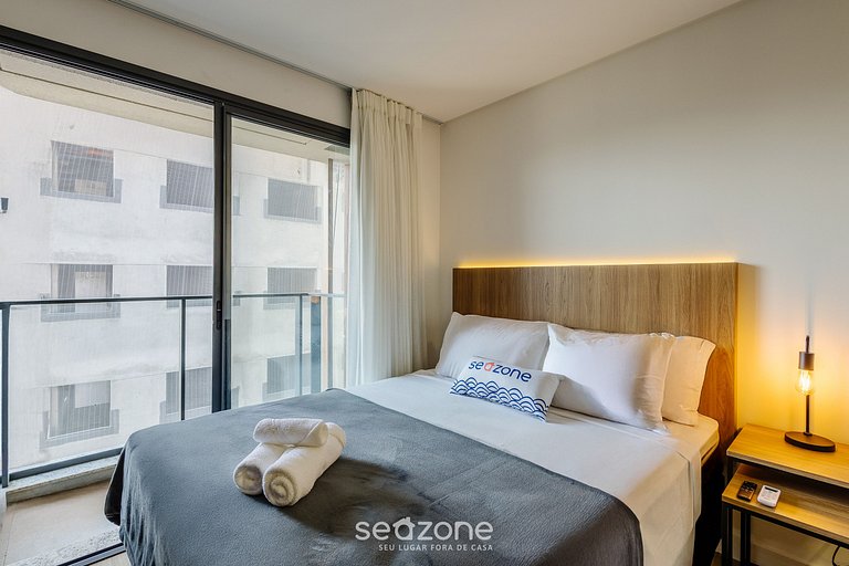 Apto c/ balcón a 50m de la Playa, Armação PSOA0807