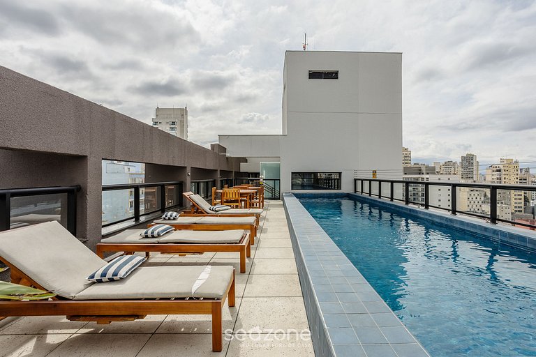 Estudio en Cond. c/piscina cerca del metro ENP0607