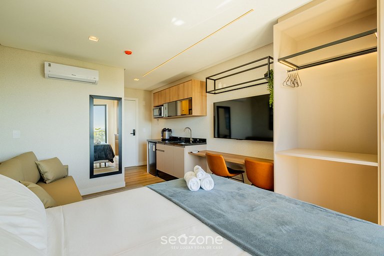 Studio c/ vista para o Mar e varanda - PSO0503