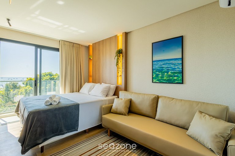 Studio c/ vista para o Mar e varanda - PSO0503