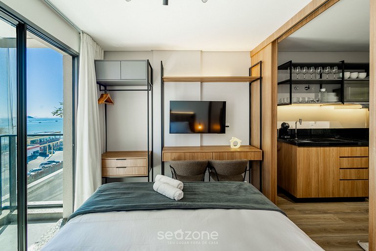 Estúdio Vista Lateral Mar 50m da Praia PSO0505