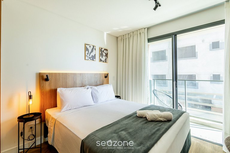 Estúdio Vista Lateral Mar 50m da Praia PSO0505