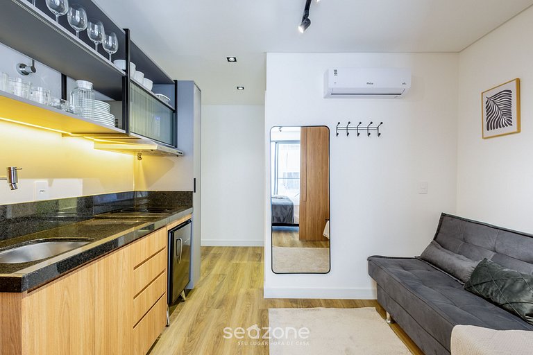 Estúdio Vista Lateral Mar 50m da Praia PSO0505