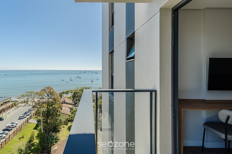 Studio a passos do mar c/ varanda e vista PSO0905