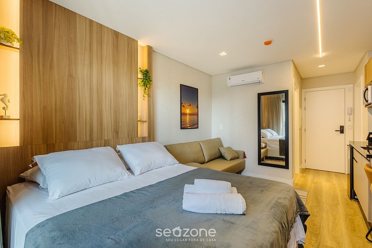 Apto moderno c/ vista lateral Mar, Penha PSOA0607