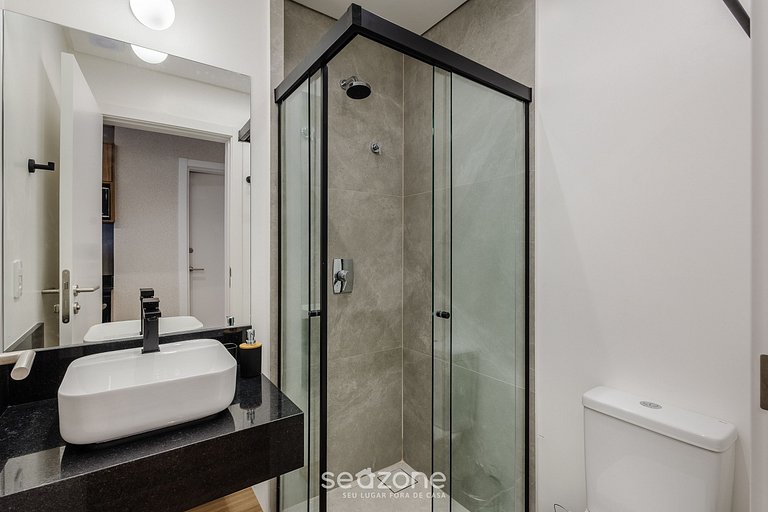 Apto moderno c/ vista lateral Mar, Penha PSOA0607