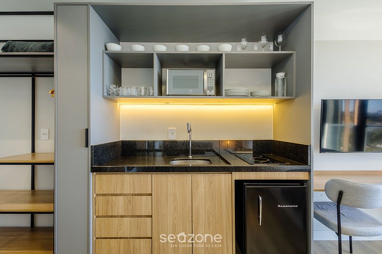 Estudio con balcón y vista frente al mar - PSO1003