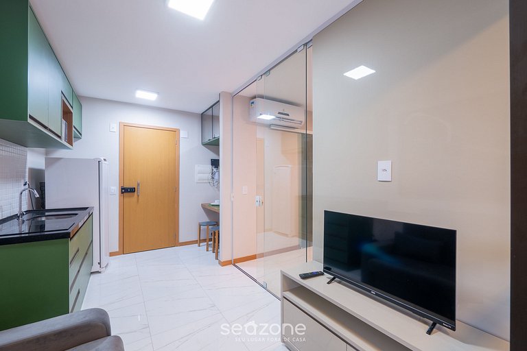 Apto 1 Quarto c/ Ar a 120m da Praia ESB0310