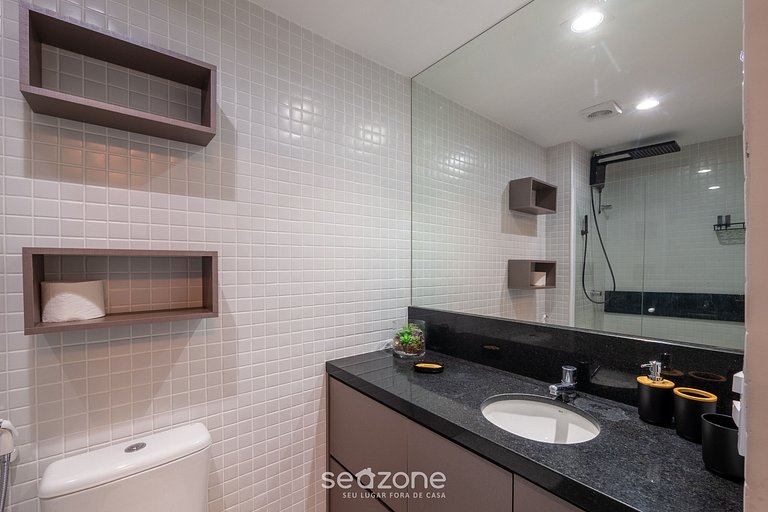 Apto 1 Quarto c/ Ar a 120m da Praia ESB0310