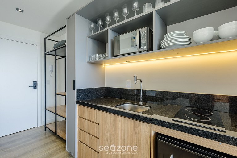 Studio c/ vista mar e varanda em Penha - PSO0603