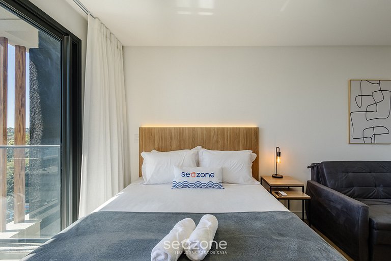 Studio c/ vista mar e varanda em Penha - PSO0603