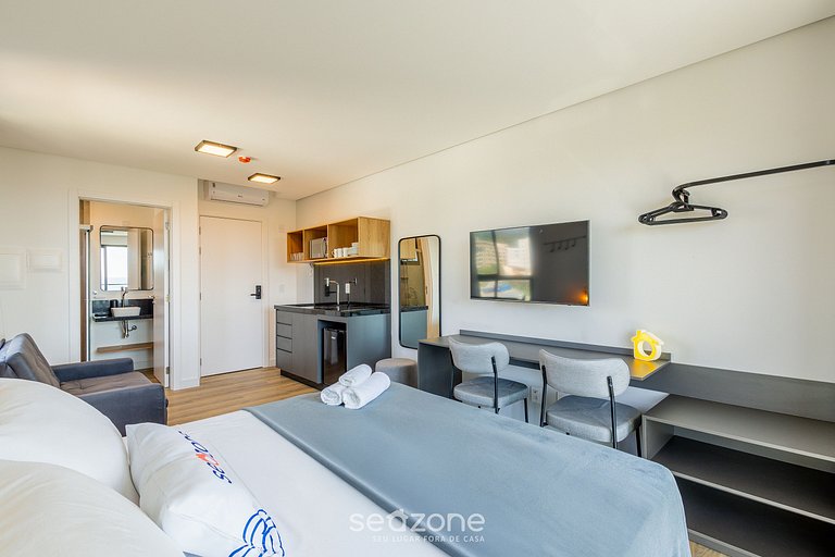 Estúdio Vista Frente Mar 50m da Praia PSO0501