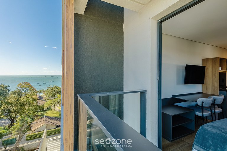 Studio c/ vista e varanda a passos do mar PSO0809