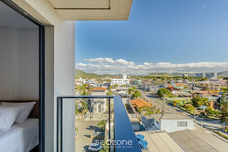 Studio c/ vista e varanda a passos do mar PSO0809